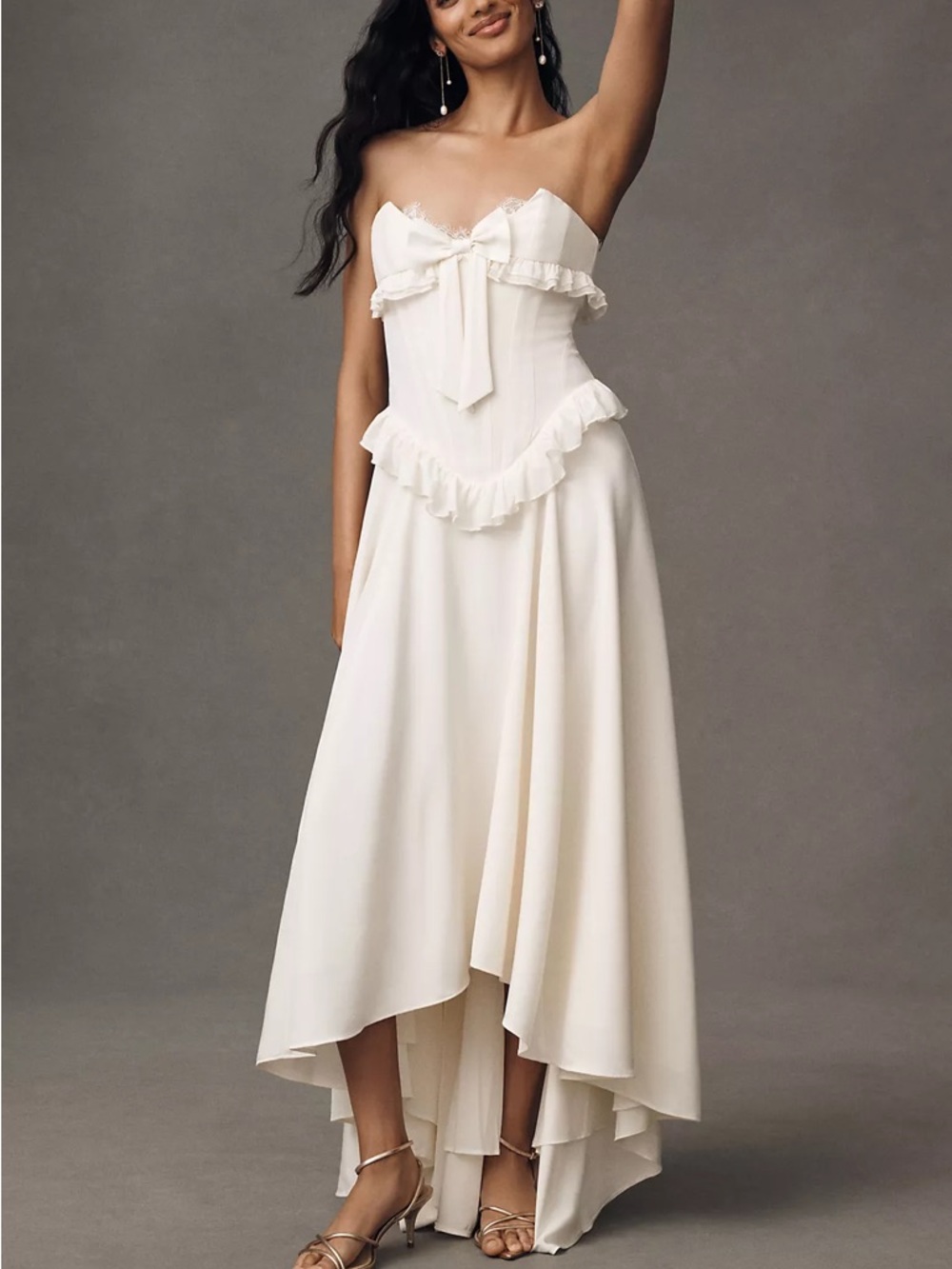 For Love and Lemons Harmony Silk Strapless Corset Gown Size 6